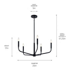 KICHLER 52717BK Madden 26 Inch 5 Light Chandelier In Black