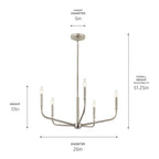 KICHLER 52717NI Madden 26 Inch 5 Light Chandelier In Brushed Nickel