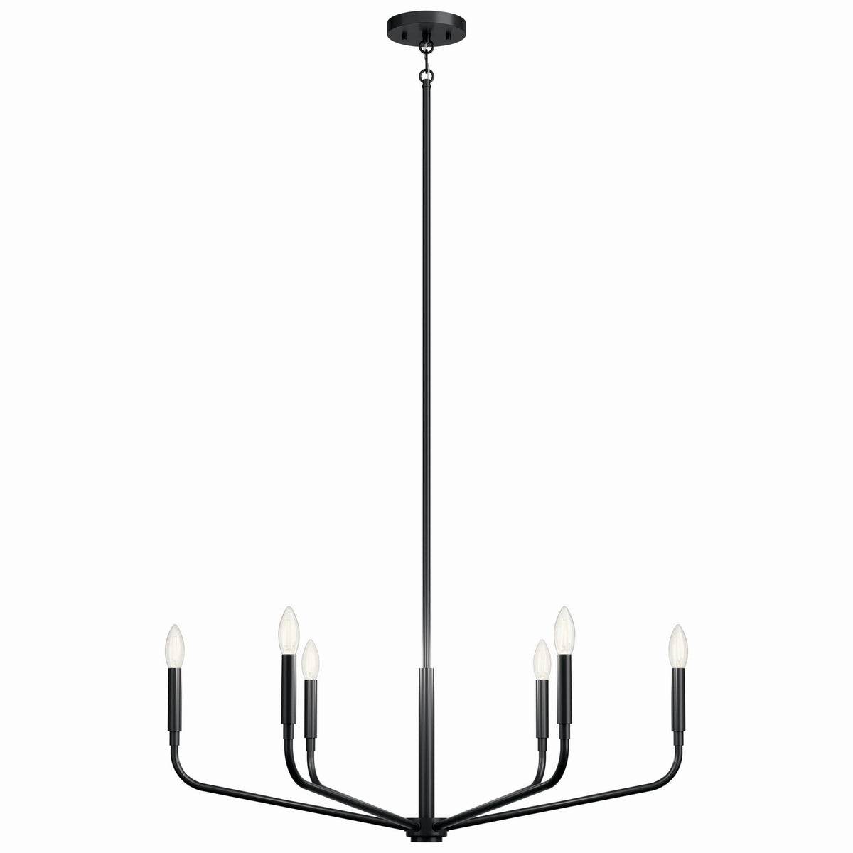 KICHLER 52718BK Madden 32 Inch 6 Light Chandelier In Black