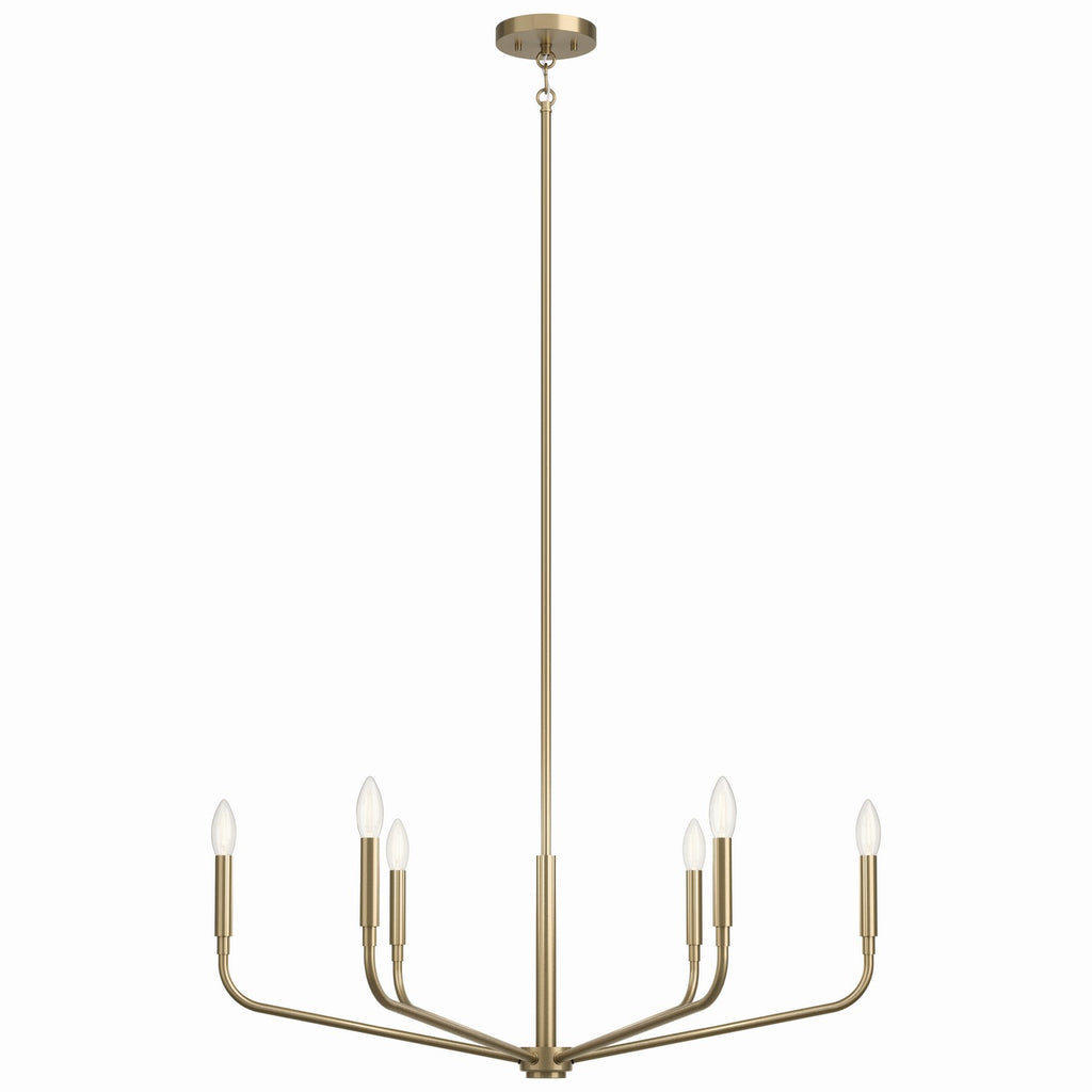 KICHLER 52718CPZ Madden 32 Inch 6 Light Chandelier In Champagne Bronze