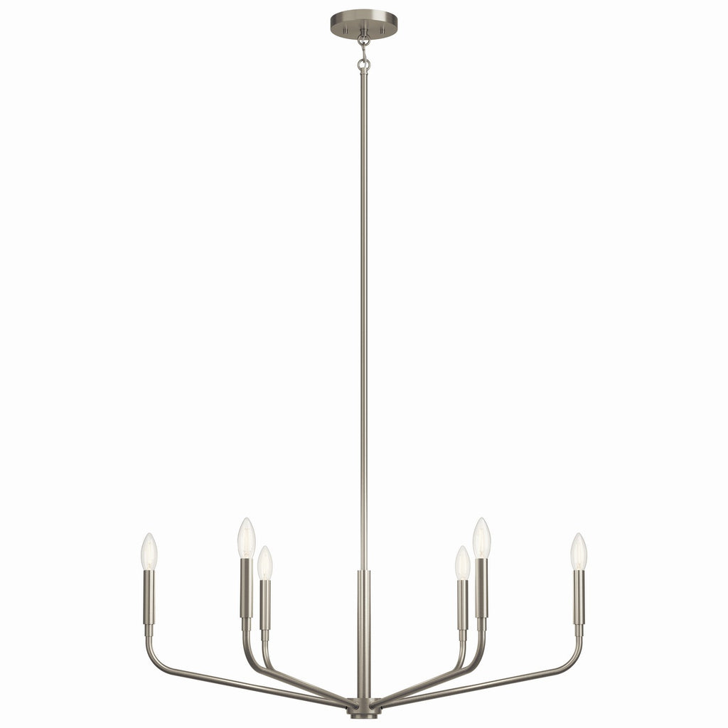 KICHLER 52718NI Madden 32 Inch 6 Light Chandelier In Brushed Nickel