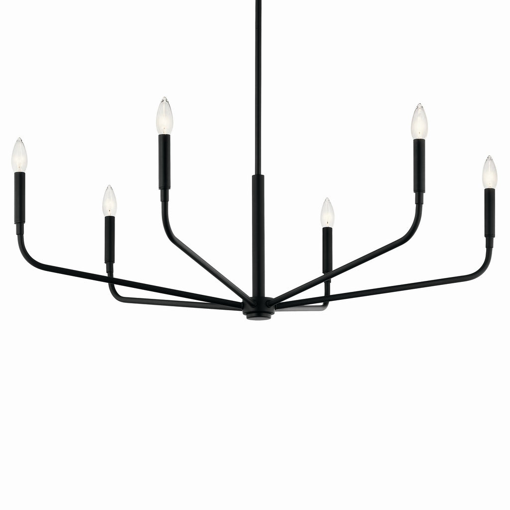 KICHLER 52719BK Madden 38 Inch 6 Light Chandelier In Black