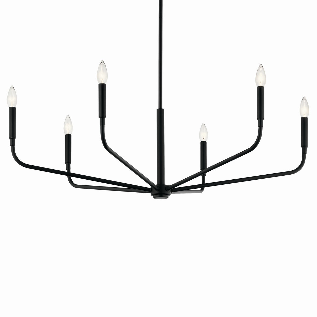 KICHLER 52719BK Madden 38 Inch 6 Light Chandelier In Black