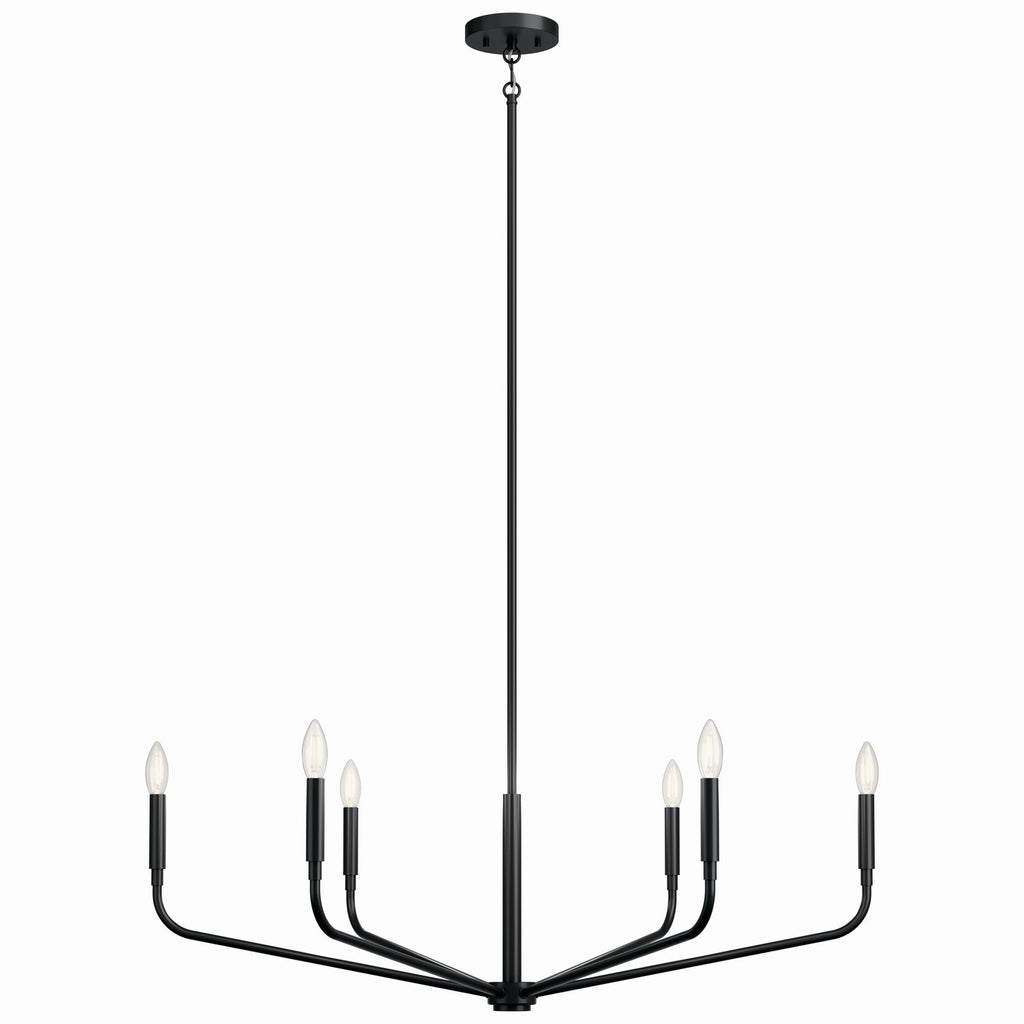 KICHLER 52719BK Madden 38 Inch 6 Light Chandelier In Black