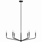 KICHLER 52719BK Madden 38 Inch 6 Light Chandelier In Black