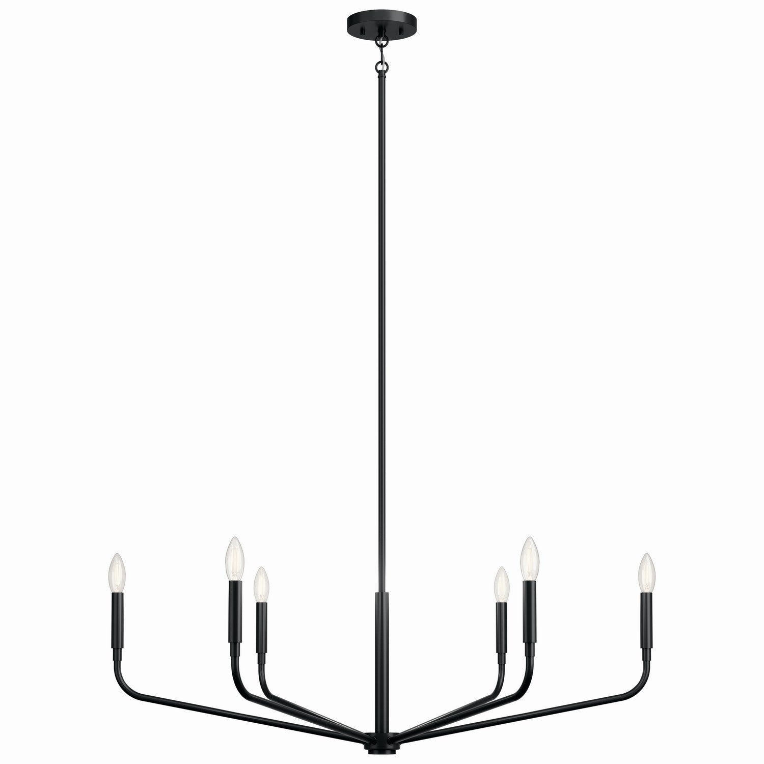 KICHLER 52719BK Madden 38 Inch 6 Light Chandelier In Black