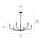 KICHLER 52719BK Madden 38 Inch 6 Light Chandelier In Black