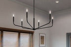 KICHLER 52719BK Madden 38 Inch 6 Light Chandelier In Black