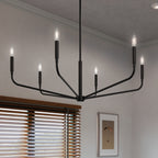 KICHLER 52719BK Madden 38 Inch 6 Light Chandelier In Black