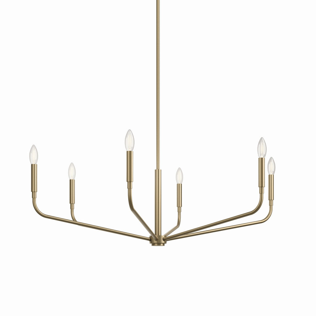 KICHLER 52719CPZ Madden 38 Inch 6 Light Chandelier In Champagne Bronze
