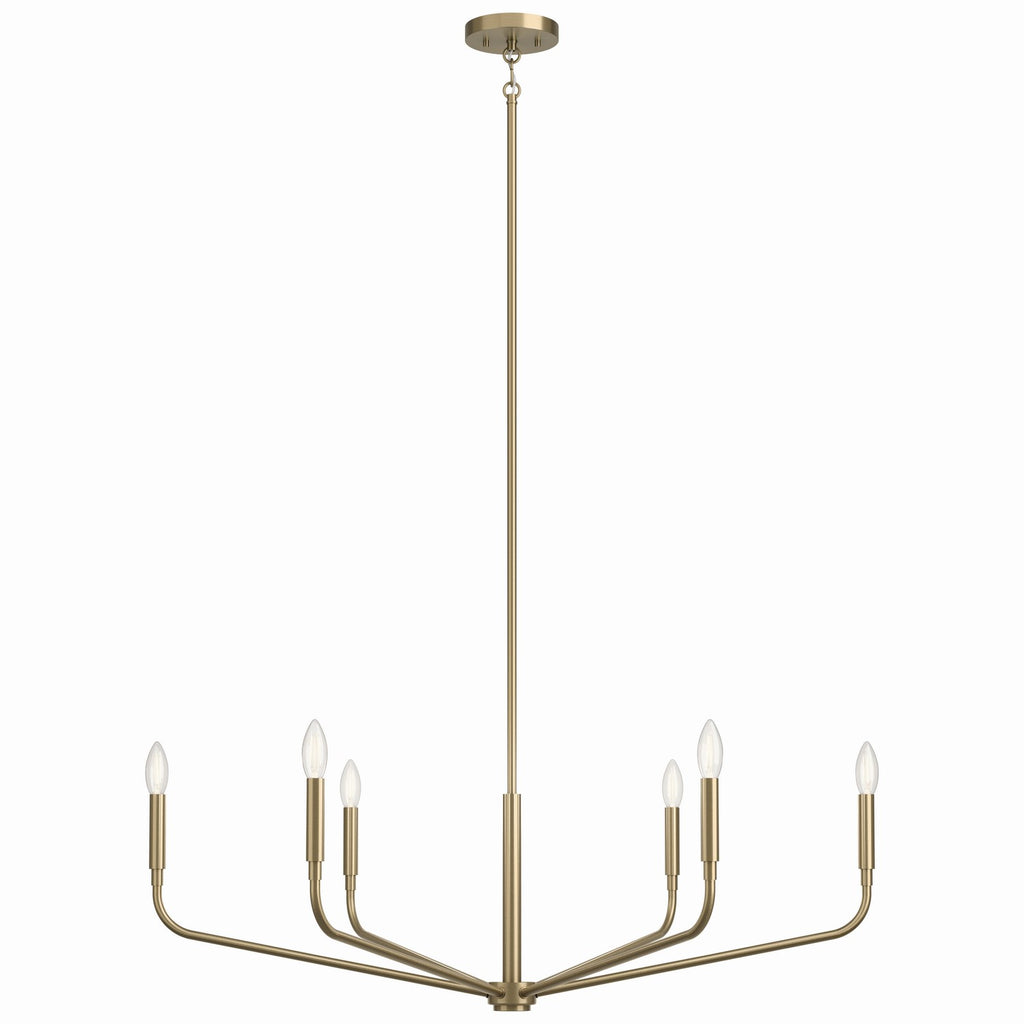 KICHLER 52719CPZ Madden 38 Inch 6 Light Chandelier In Champagne Bronze