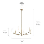 KICHLER 52719CPZ Madden 38 Inch 6 Light Chandelier In Champagne Bronze
