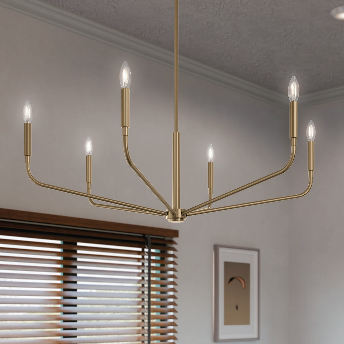 KICHLER 52719CPZ Madden 38 Inch 6 Light Chandelier In Champagne Bronze