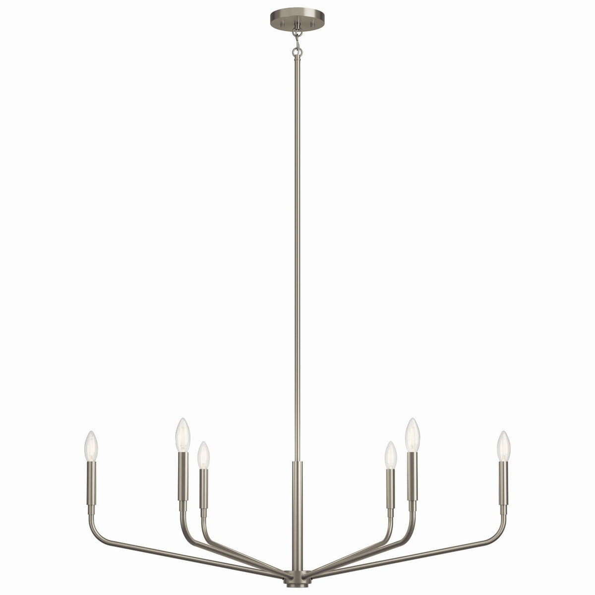 KICHLER 52719NI Madden 38 Inch 6 Light Chandelier In Brushed Nickel