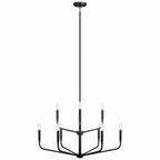 KICHLER 52720BK Madden 32 Inch 9 Light 2-Tier Chandelier In Black