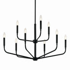 KICHLER 52720BK Madden 32 Inch 9 Light 2-Tier Chandelier In Black