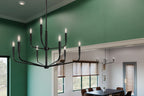 KICHLER 52720BK Madden 32 Inch 9 Light 2-Tier Chandelier In Black