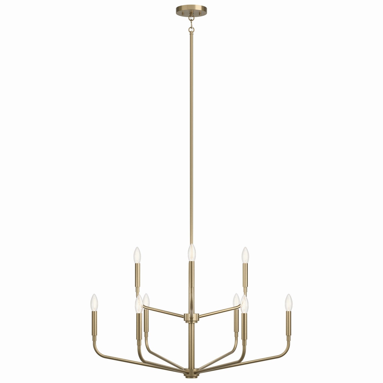 KICHLER 52720CPZ Madden 32 Inch 9 Light 2-Tier Chandelier In Champagne Bronze