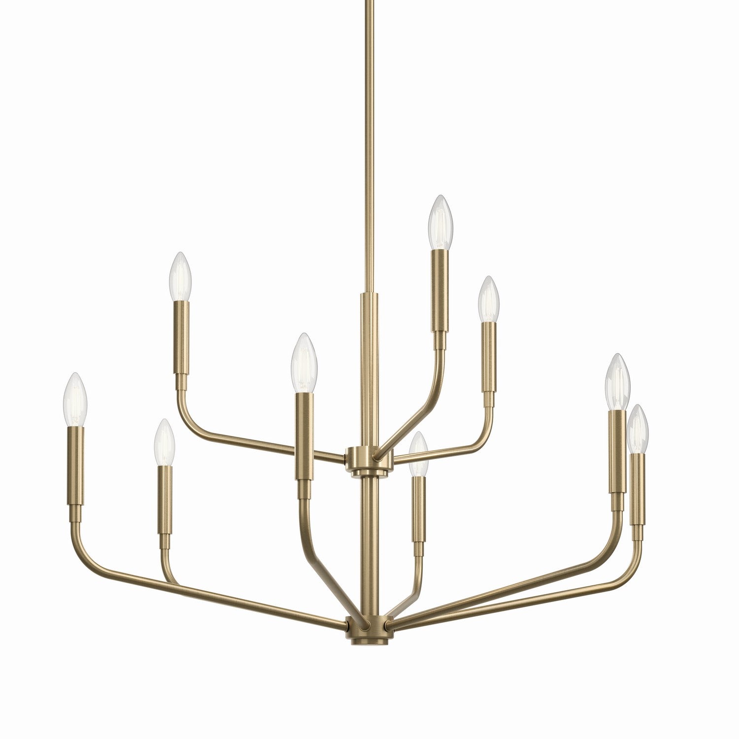 KICHLER 52720CPZ Madden 32 Inch 9 Light 2-Tier Chandelier In Champagne Bronze