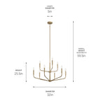 KICHLER 52720CPZ Madden 32 Inch 9 Light 2-Tier Chandelier In Champagne Bronze