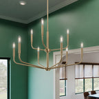 KICHLER 52720CPZ Madden 32 Inch 9 Light 2-Tier Chandelier In Champagne Bronze