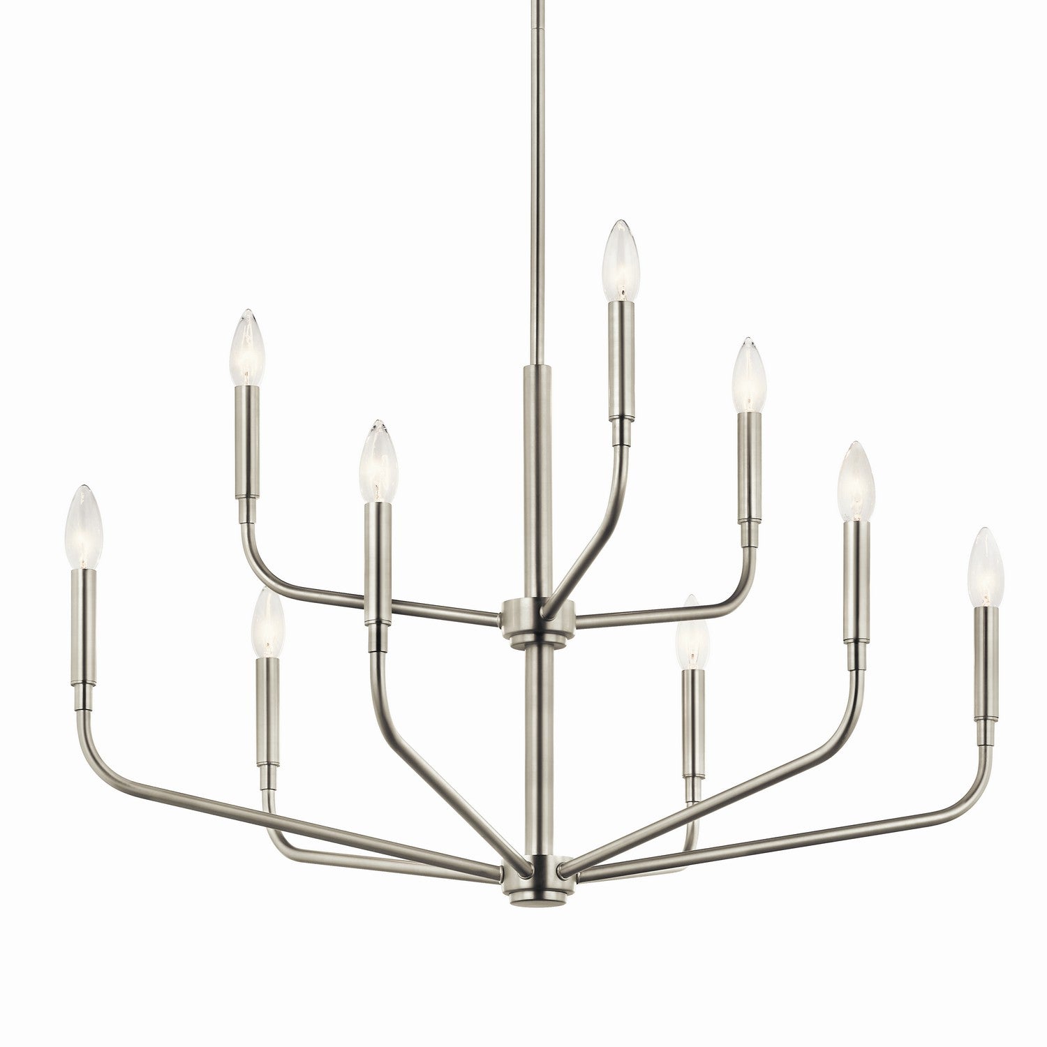 KICHLER 52720NI Madden 32 Inch 9 Light 2-Tier Chandelier In Brushed Nickel