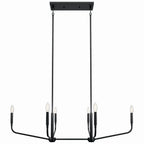 KICHLER 52721BK Madden 45 Inch 6 Light Linear Chandelier In Black