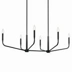 KICHLER 52721BK Madden 45 Inch 6 Light Linear Chandelier In Black