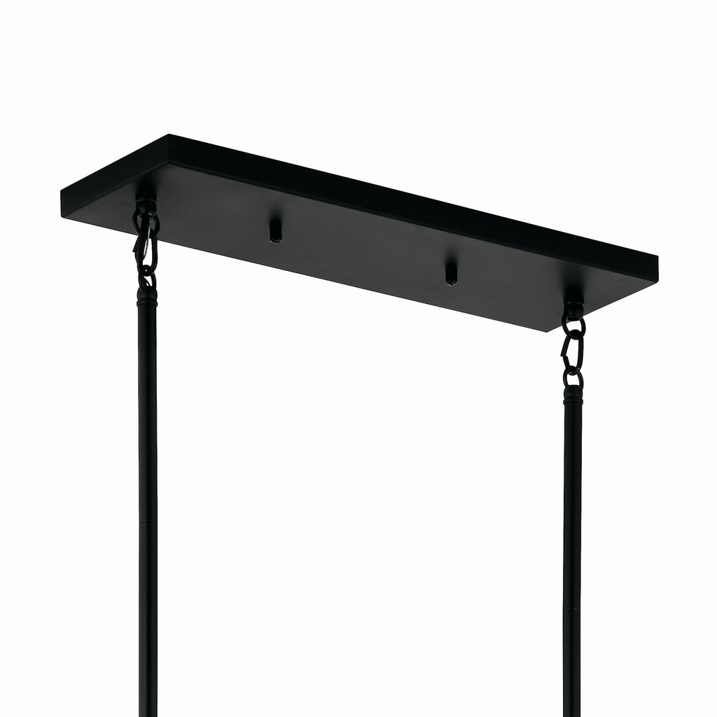 KICHLER 52721BK Madden 45 Inch 6 Light Linear Chandelier In Black