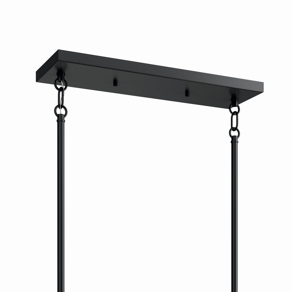 KICHLER 52721BK Madden 45 Inch 6 Light Linear Chandelier In Black