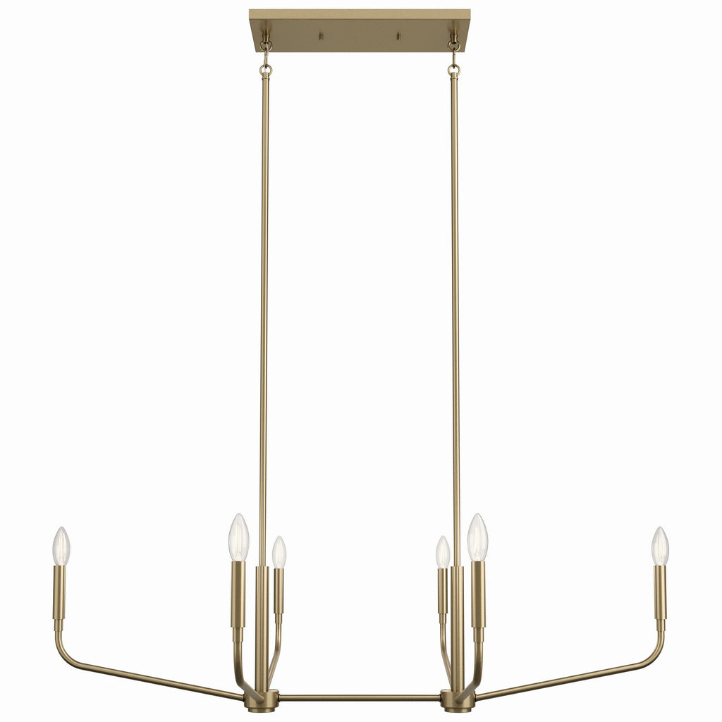 KICHLER 52721CPZ Madden 45 Inch 6 Light Linear Chandelier In Champagne Bronze