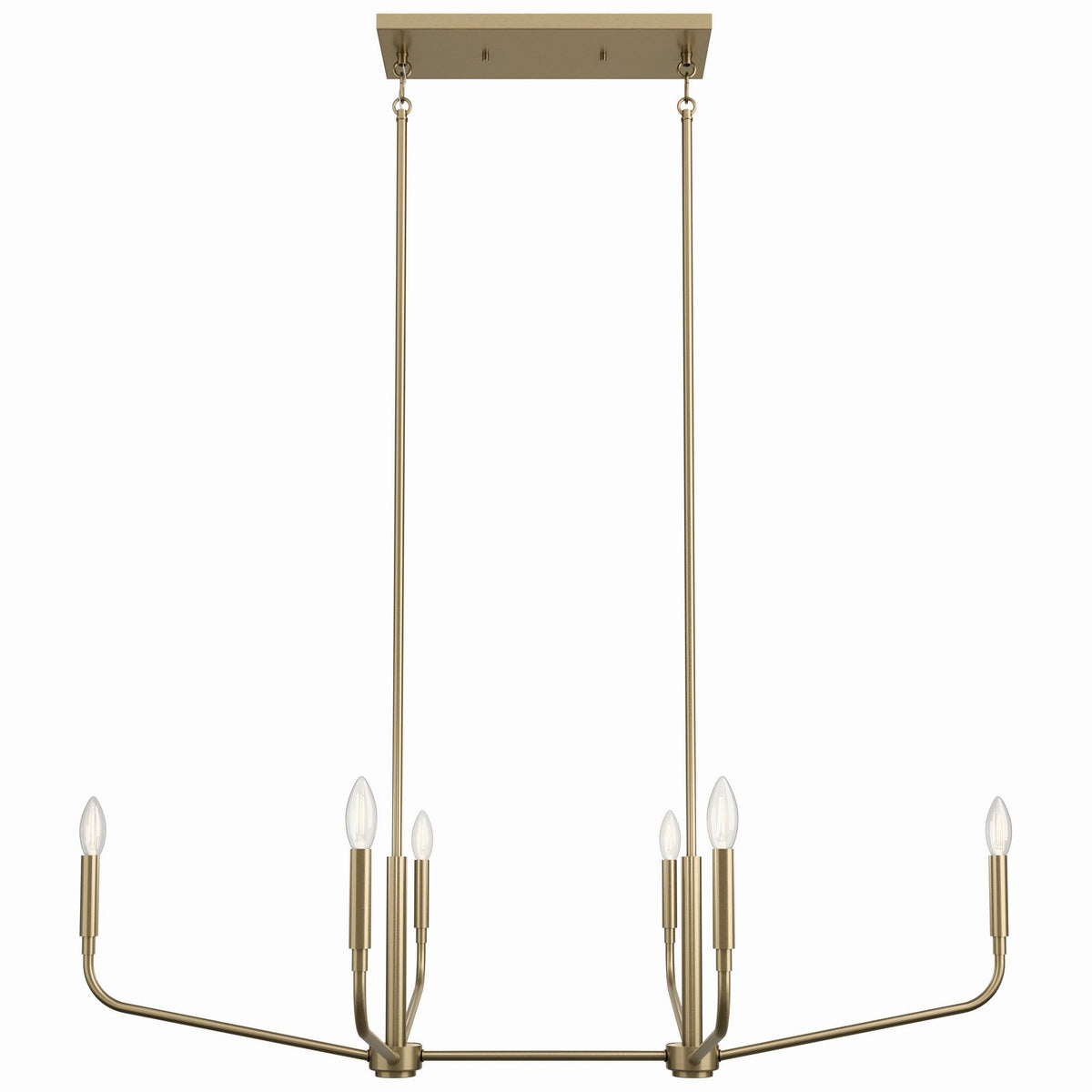 KICHLER 52721CPZ Madden 45 Inch 6 Light Linear Chandelier In Champagne Bronze