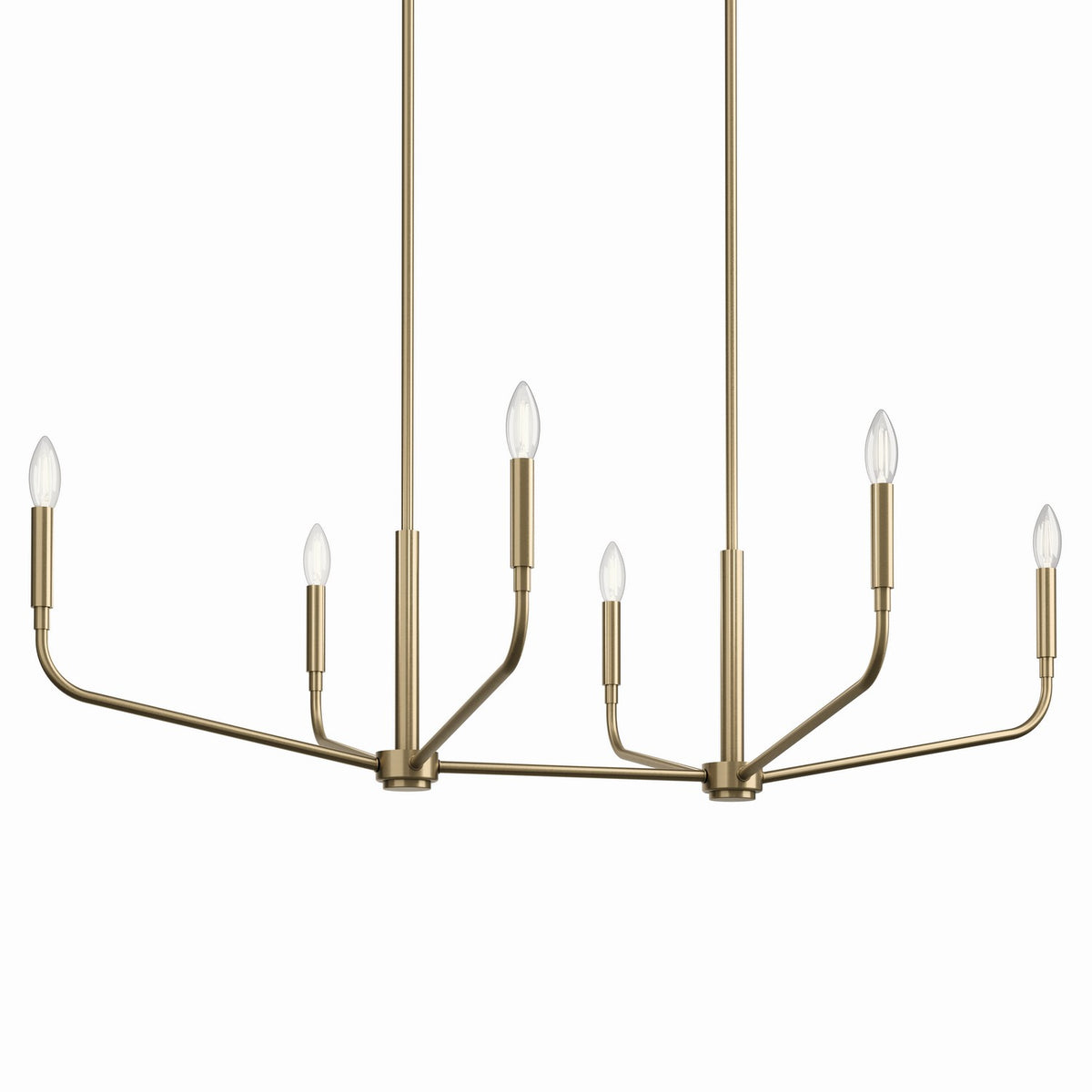 KICHLER 52721CPZ Madden 45 Inch 6 Light Linear Chandelier In Champagne Bronze