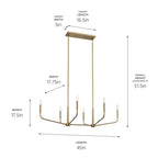 KICHLER 52721CPZ Madden 45 Inch 6 Light Linear Chandelier In Champagne Bronze