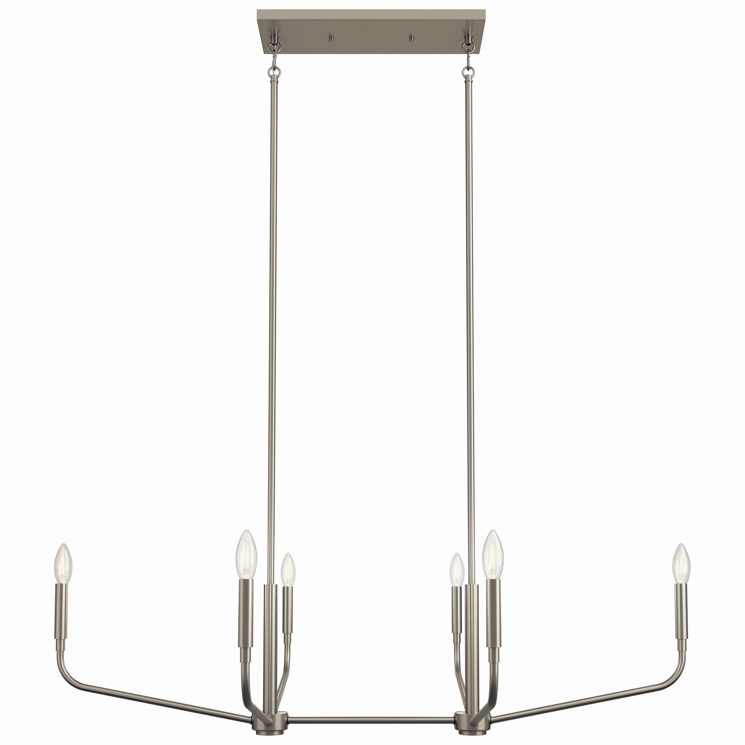 KICHLER 52721NI Madden 45 Inch 6 Light Linear Chandelier In Brushed Nickel