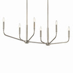 KICHLER 52721NI Madden 45 Inch 6 Light Linear Chandelier In Brushed Nickel