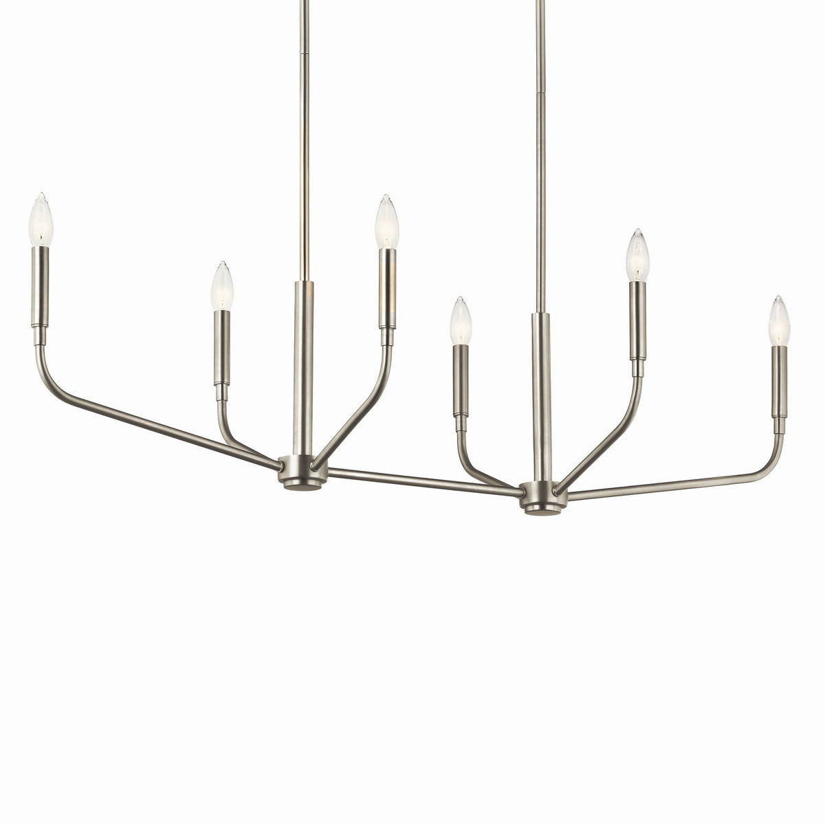 KICHLER 52721NI Madden 45 Inch 6 Light Linear Chandelier In Brushed Nickel