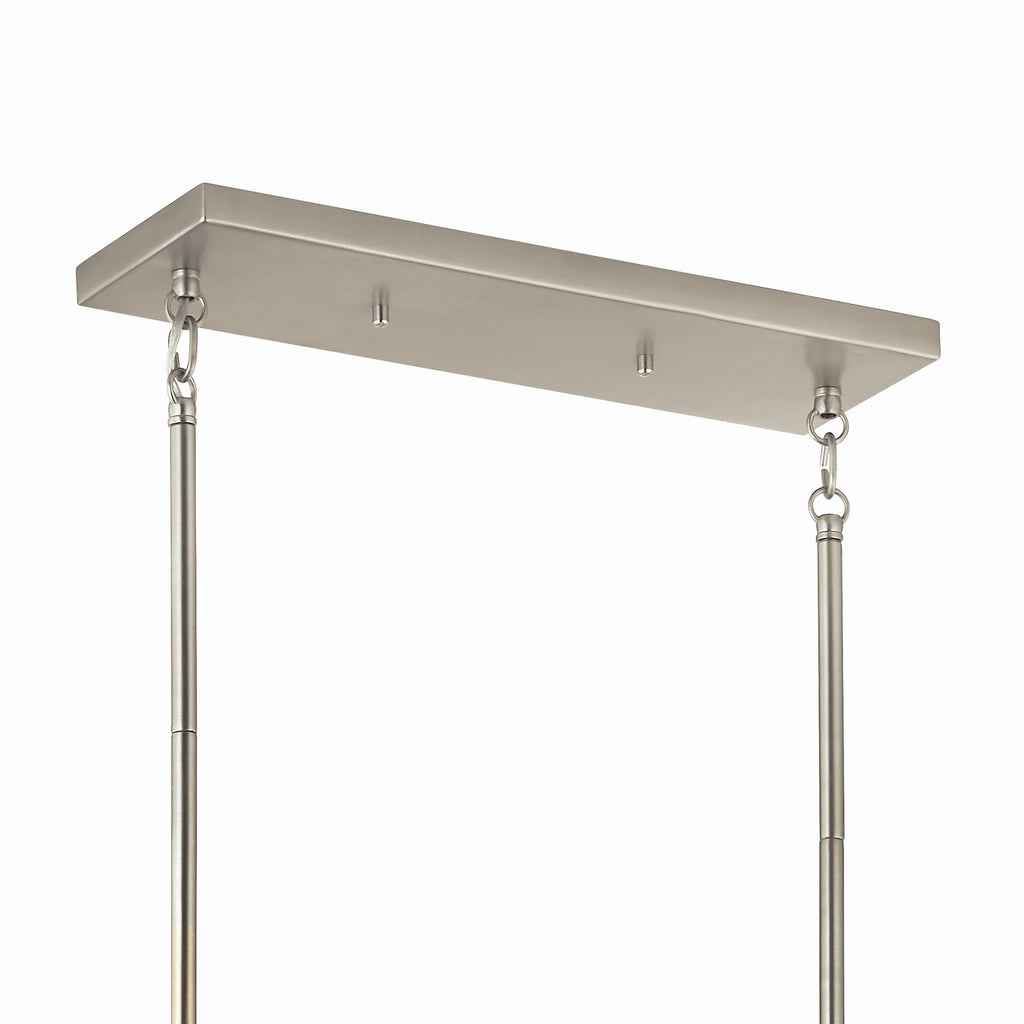 KICHLER 52721NI Madden 45 Inch 6 Light Linear Chandelier In Brushed Nickel