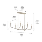 KICHLER 52721NI Madden 45 Inch 6 Light Linear Chandelier In Brushed Nickel