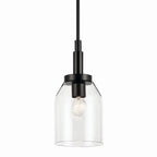 KICHLER 52725BK Madden 15 Inch 1 Light Mini Pendant With Clear Glass In Black
