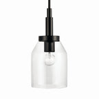 KICHLER 52725BK Madden 15 Inch 1 Light Mini Pendant With Clear Glass In Black