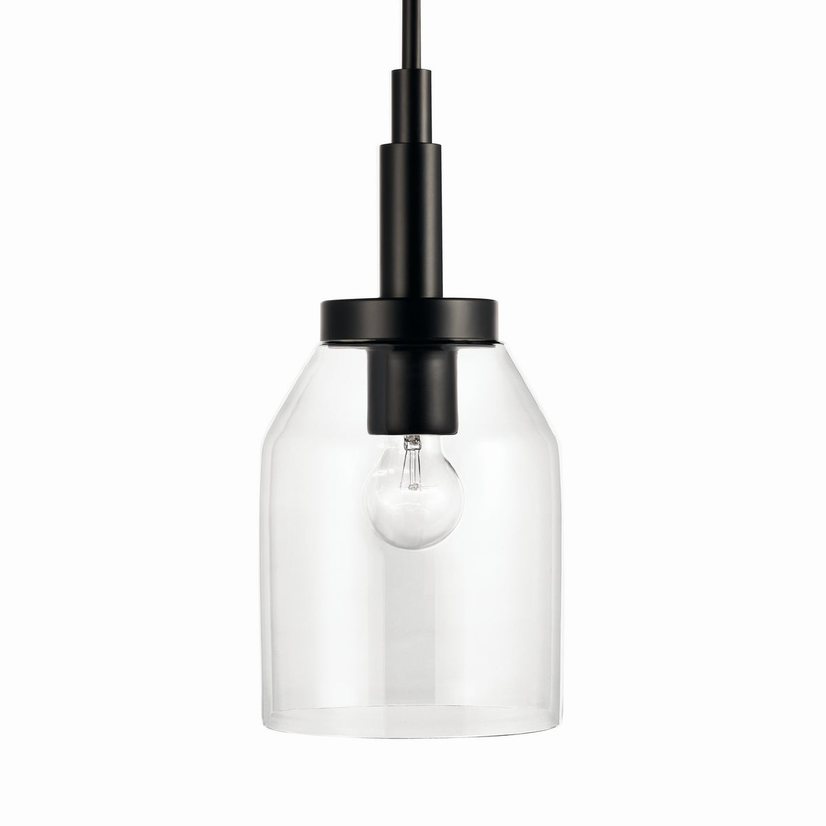 KICHLER 52725BK Madden 15 Inch 1 Light Mini Pendant With Clear Glass In Black