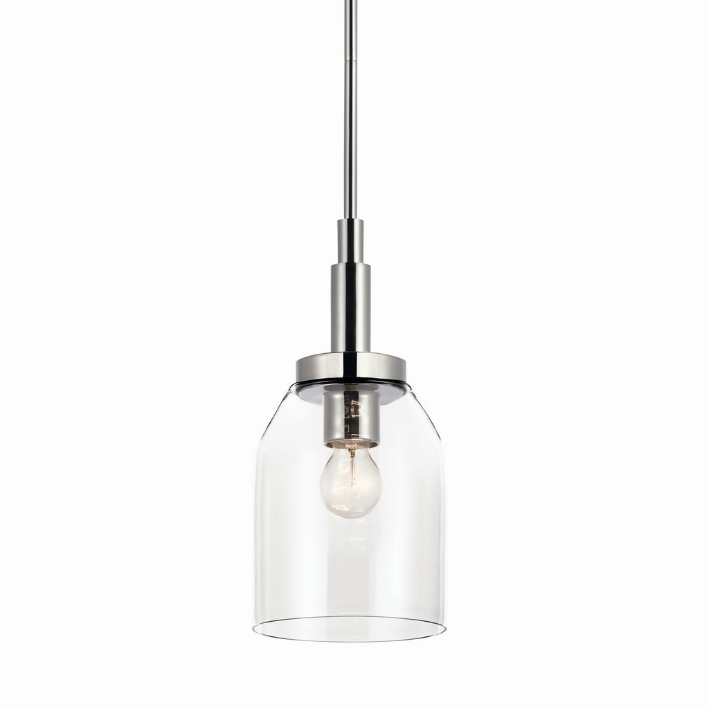 KICHLER 52725CH Madden 15 Inch 1 Light Mini Pendant With Clear Glass In Chrome