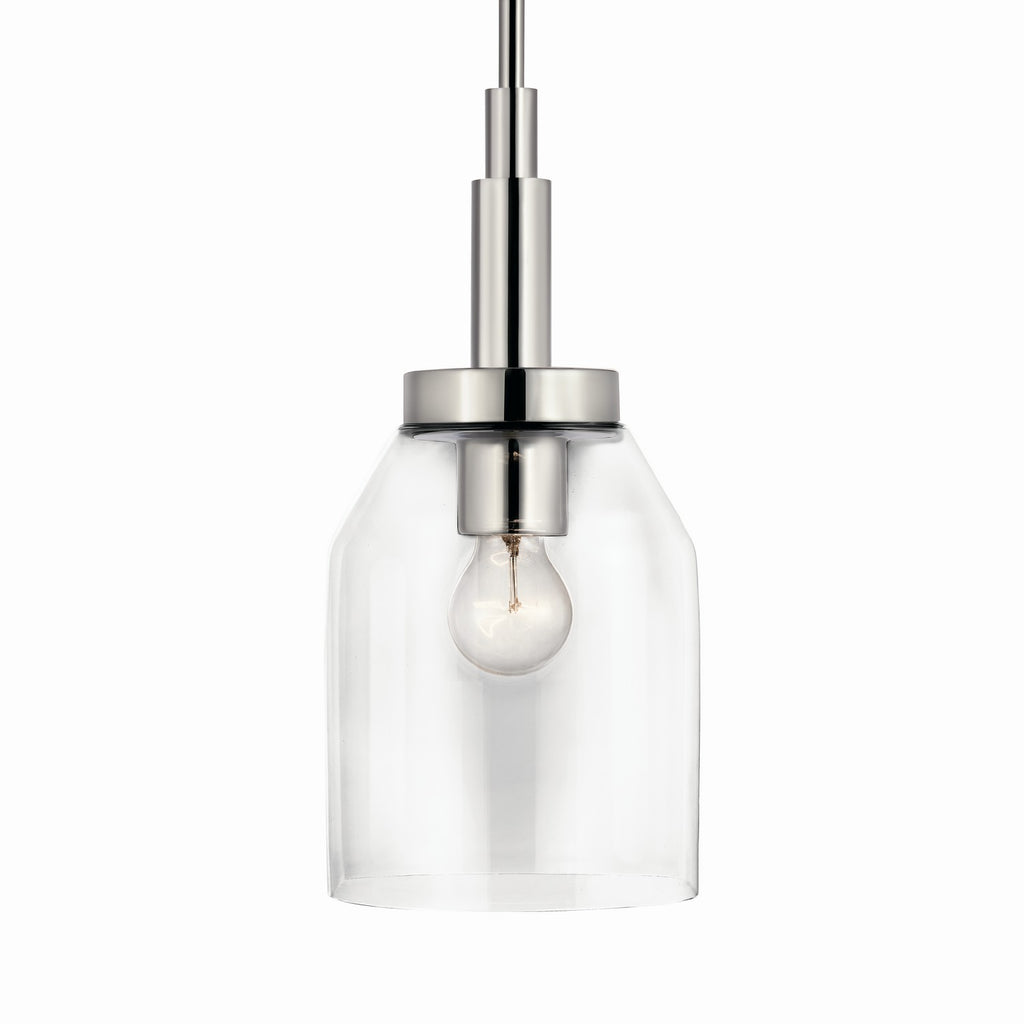 KICHLER 52725CH Madden 15 Inch 1 Light Mini Pendant With Clear Glass In Chrome