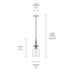 KICHLER 52725CH Madden 15 Inch 1 Light Mini Pendant With Clear Glass In Chrome