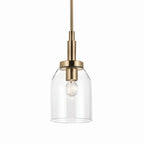 KICHLER 52725CPZ Madden 15 Inch 1 Light Mini Pendant With Clear Glass In Champagne Bronze