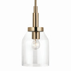 KICHLER 52725CPZ Madden 15 Inch 1 Light Mini Pendant With Clear Glass In Champagne Bronze