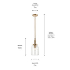 KICHLER 52725CPZ Madden 15 Inch 1 Light Mini Pendant With Clear Glass In Champagne Bronze