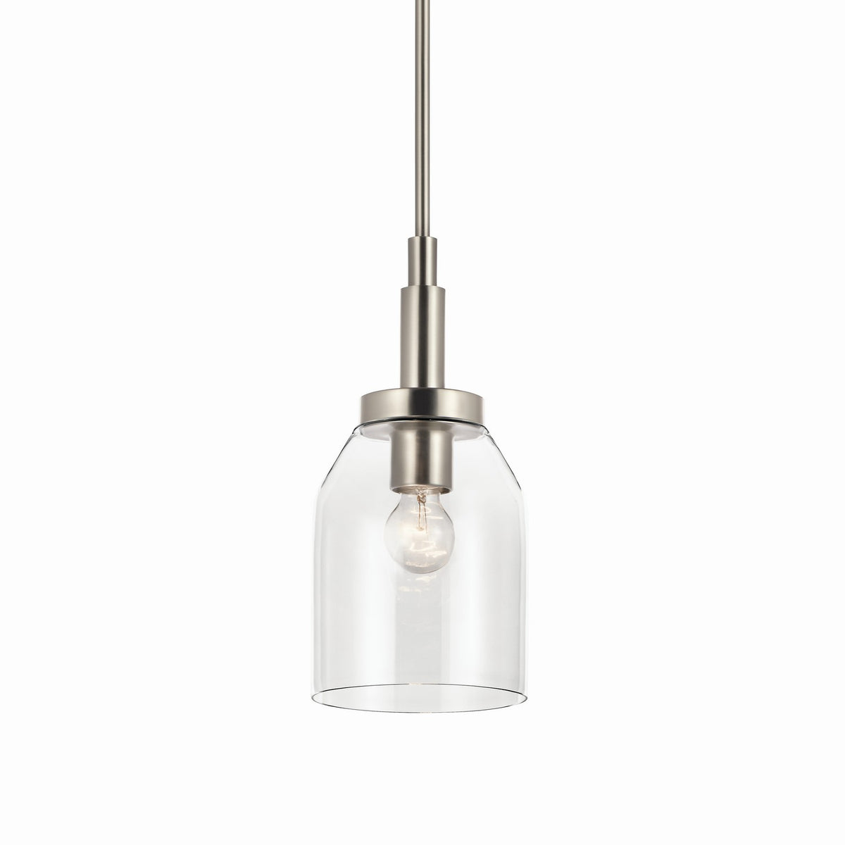 KICHLER 52725NI Madden 15 Inch 1 Light Mini Pendant With Clear Glass In Brushed Nickel
