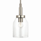 KICHLER 52725NI Madden 15 Inch 1 Light Mini Pendant With Clear Glass In Brushed Nickel